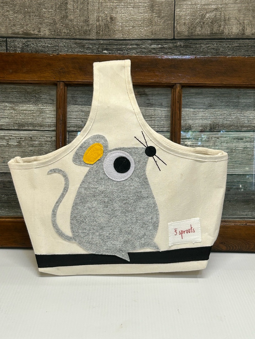 3 Sprouts Mouse Canvas Storage Caddy Tote Bag
